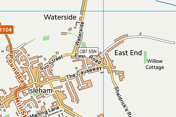 CB7 5SN map - OS VectorMap District (Ordnance Survey)