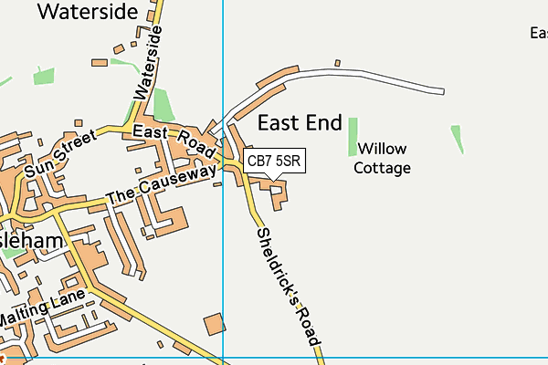 CB7 5SR map - OS VectorMap District (Ordnance Survey)