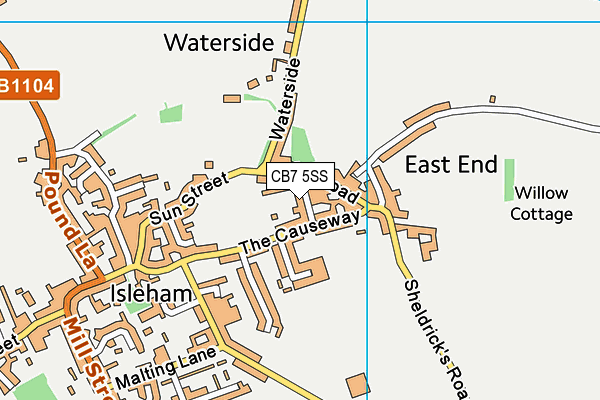 CB7 5SS map - OS VectorMap District (Ordnance Survey)