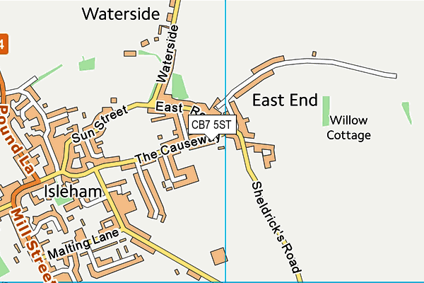 CB7 5ST map - OS VectorMap District (Ordnance Survey)