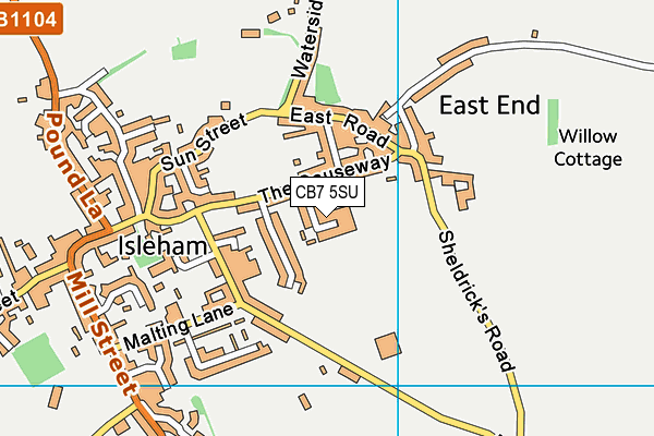 CB7 5SU map - OS VectorMap District (Ordnance Survey)