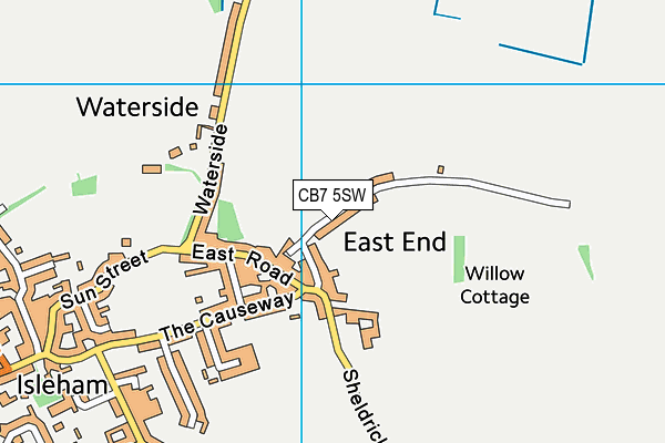 CB7 5SW map - OS VectorMap District (Ordnance Survey)