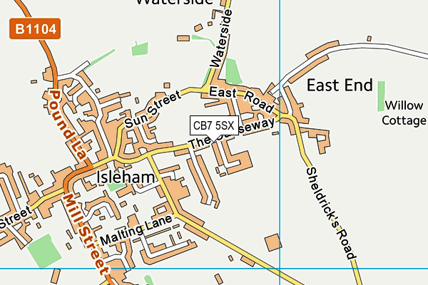 CB7 5SX map - OS VectorMap District (Ordnance Survey)
