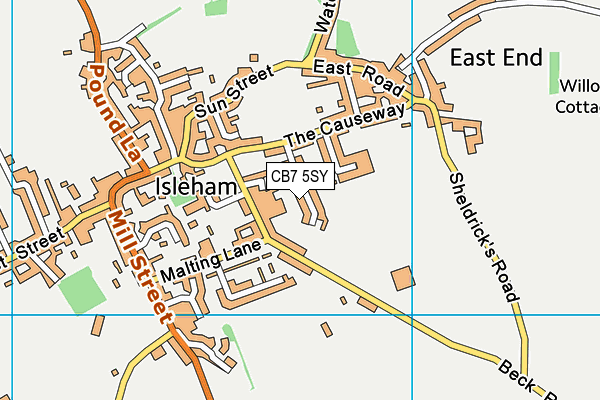 CB7 5SY map - OS VectorMap District (Ordnance Survey)