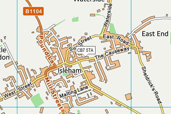 CB7 5TA map - OS VectorMap District (Ordnance Survey)