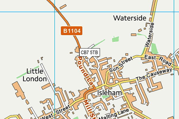 CB7 5TB map - OS VectorMap District (Ordnance Survey)
