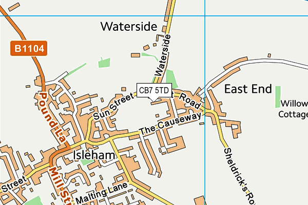 CB7 5TD map - OS VectorMap District (Ordnance Survey)