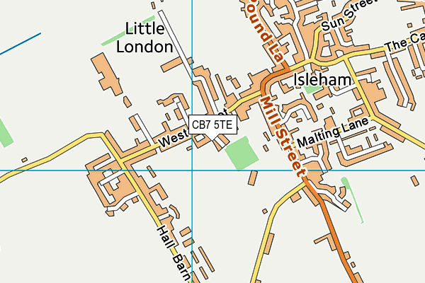 CB7 5TE map - OS VectorMap District (Ordnance Survey)