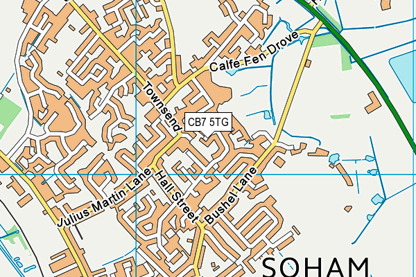 CB7 5TG map - OS VectorMap District (Ordnance Survey)