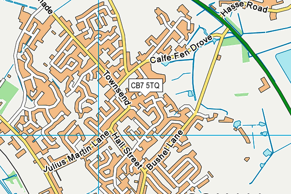 CB7 5TQ map - OS VectorMap District (Ordnance Survey)