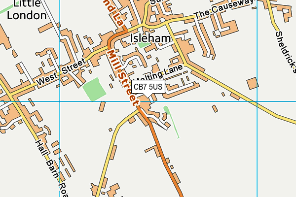 CB7 5US map - OS VectorMap District (Ordnance Survey)