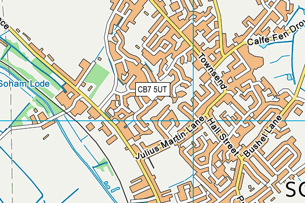 CB7 5UT map - OS VectorMap District (Ordnance Survey)