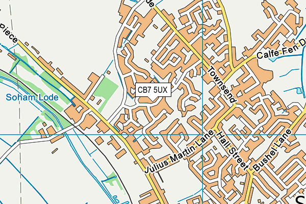 CB7 5UX map - OS VectorMap District (Ordnance Survey)