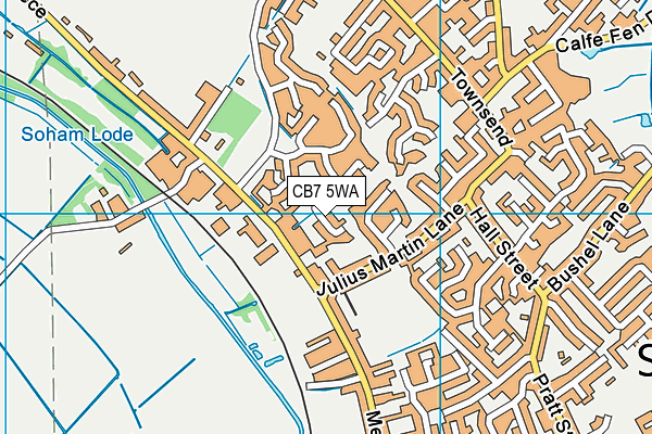 CB7 5WA map - OS VectorMap District (Ordnance Survey)