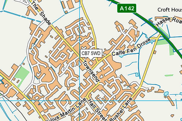 CB7 5WD map - OS VectorMap District (Ordnance Survey)