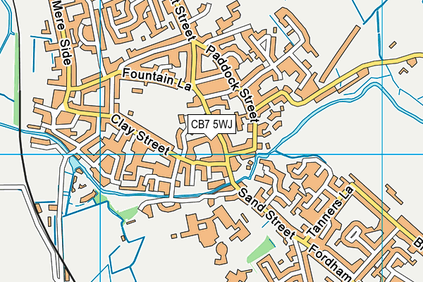 CB7 5WJ map - OS VectorMap District (Ordnance Survey)