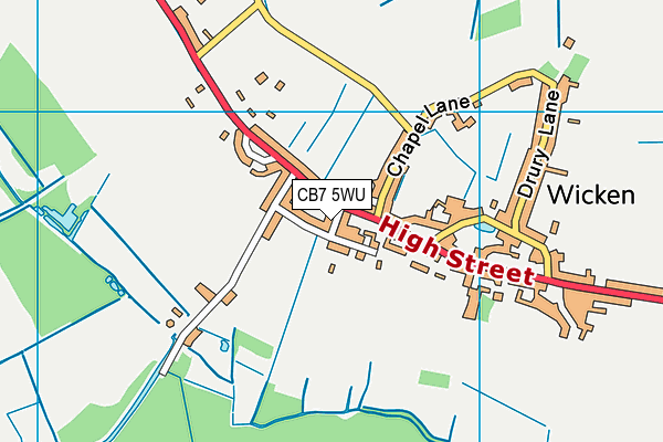 CB7 5WU map - OS VectorMap District (Ordnance Survey)