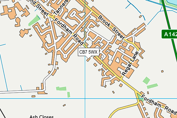CB7 5WX map - OS VectorMap District (Ordnance Survey)