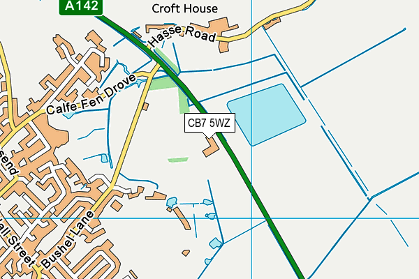CB7 5WZ map - OS VectorMap District (Ordnance Survey)