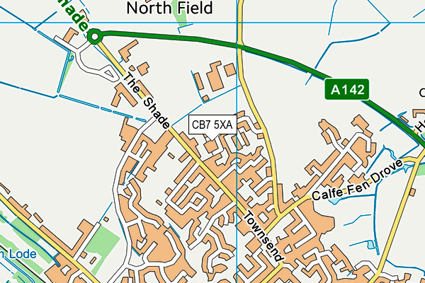 CB7 5XA map - OS VectorMap District (Ordnance Survey)