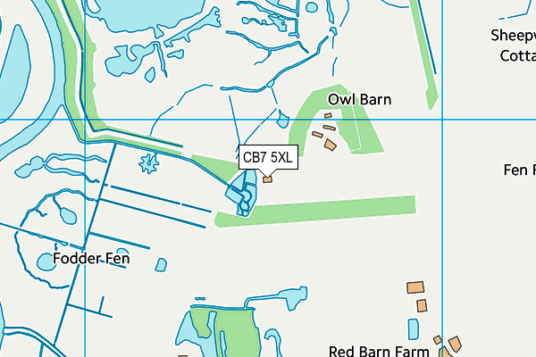 CB7 5XL map - OS VectorMap District (Ordnance Survey)