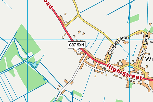 CB7 5XN map - OS VectorMap District (Ordnance Survey)