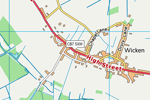 CB7 5XW map - OS VectorMap District (Ordnance Survey)
