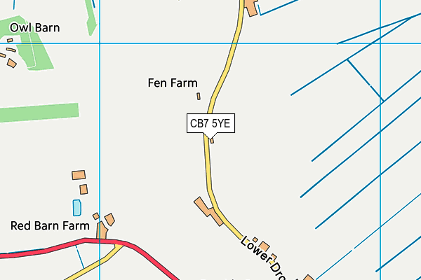 CB7 5YE map - OS VectorMap District (Ordnance Survey)
