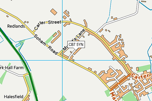 CB7 5YN map - OS VectorMap District (Ordnance Survey)