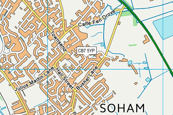 CB7 5YP map - OS VectorMap District (Ordnance Survey)