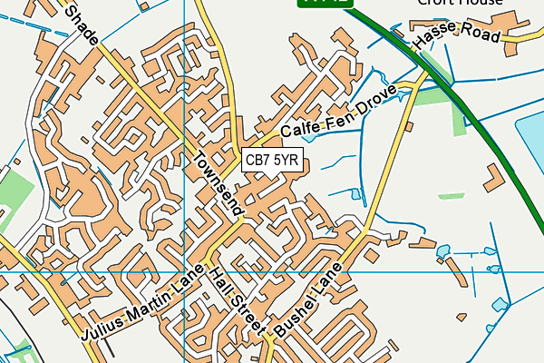 CB7 5YR map - OS VectorMap District (Ordnance Survey)