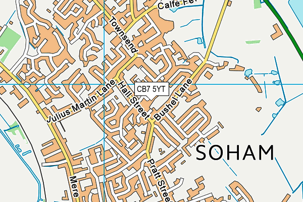 CB7 5YT map - OS VectorMap District (Ordnance Survey)