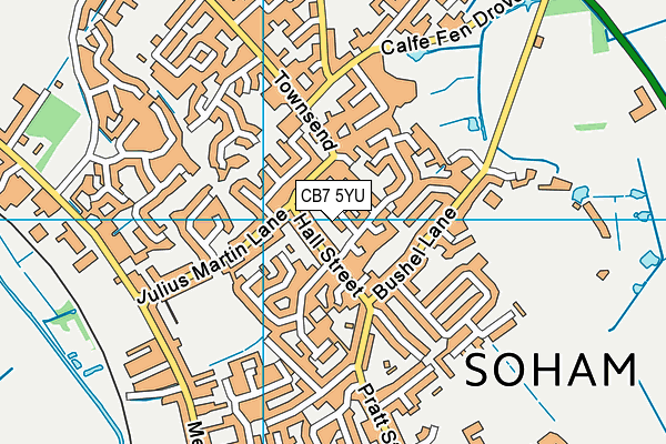 CB7 5YU map - OS VectorMap District (Ordnance Survey)
