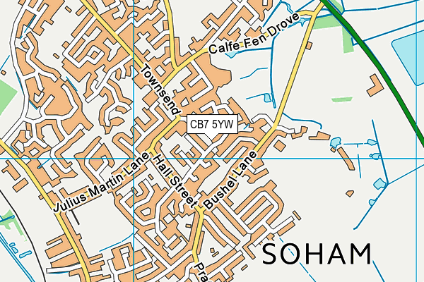 CB7 5YW map - OS VectorMap District (Ordnance Survey)