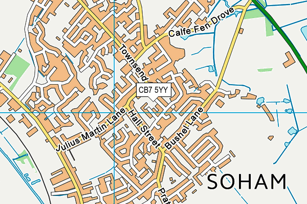 CB7 5YY map - OS VectorMap District (Ordnance Survey)