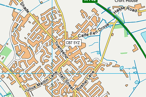 CB7 5YZ map - OS VectorMap District (Ordnance Survey)