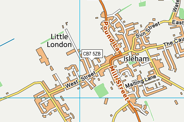 CB7 5ZB map - OS VectorMap District (Ordnance Survey)