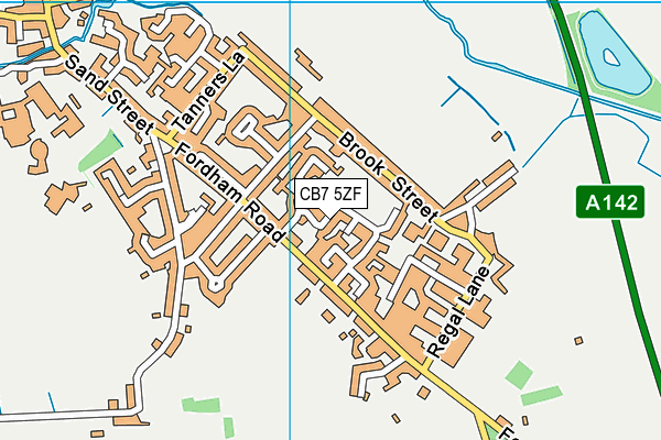 CB7 5ZF map - OS VectorMap District (Ordnance Survey)