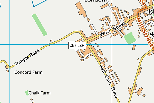 CB7 5ZP map - OS VectorMap District (Ordnance Survey)