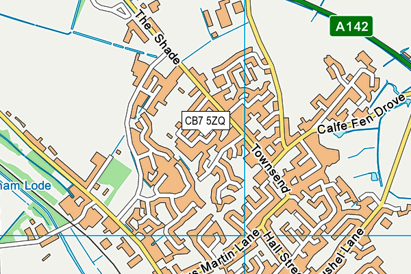 CB7 5ZQ map - OS VectorMap District (Ordnance Survey)