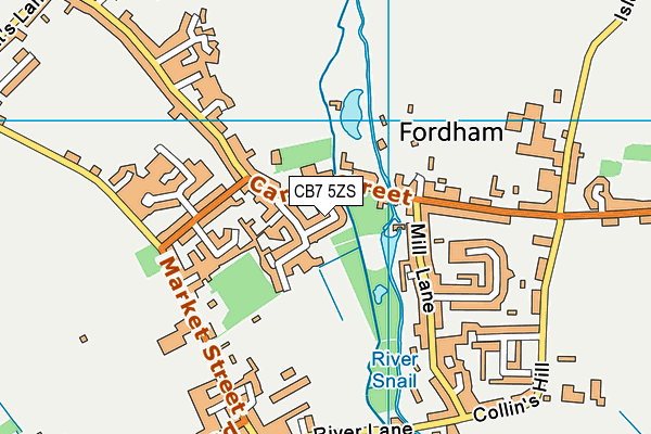 CB7 5ZS map - OS VectorMap District (Ordnance Survey)