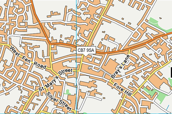 CB7 9SA map - OS VectorMap District (Ordnance Survey)