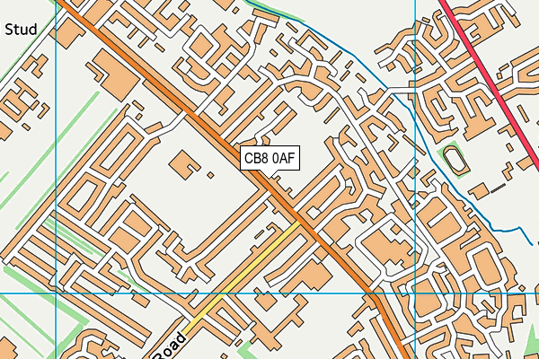 CB8 0AF map - OS VectorMap District (Ordnance Survey)