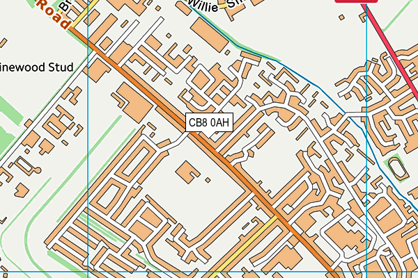 CB8 0AH map - OS VectorMap District (Ordnance Survey)
