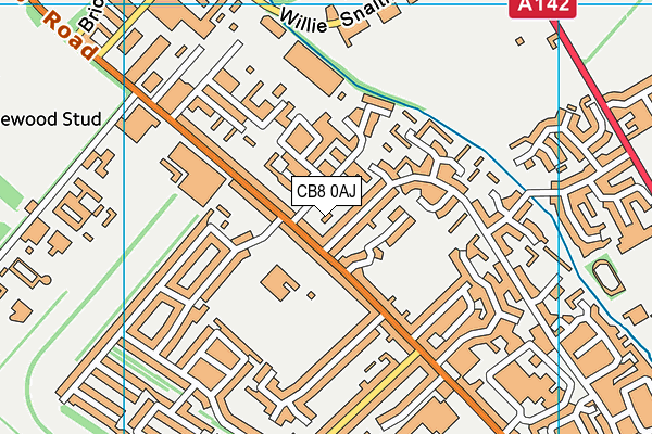 CB8 0AJ map - OS VectorMap District (Ordnance Survey)