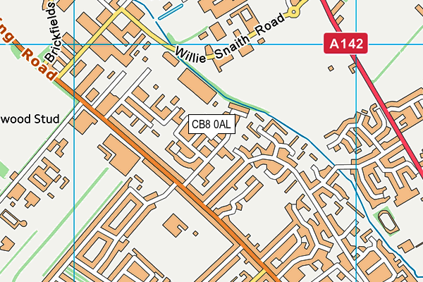 CB8 0AL map - OS VectorMap District (Ordnance Survey)