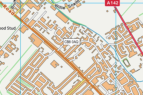 CB8 0AQ map - OS VectorMap District (Ordnance Survey)