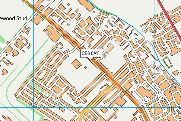CB8 0AY map - OS VectorMap District (Ordnance Survey)