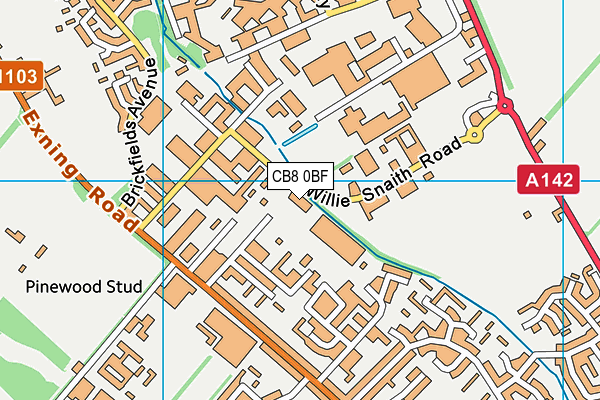 CB8 0BF map - OS VectorMap District (Ordnance Survey)