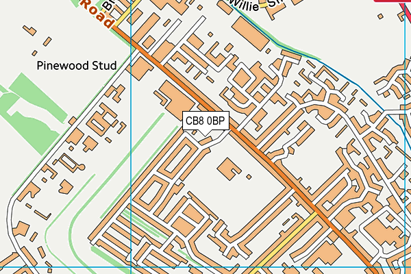 CB8 0BP map - OS VectorMap District (Ordnance Survey)